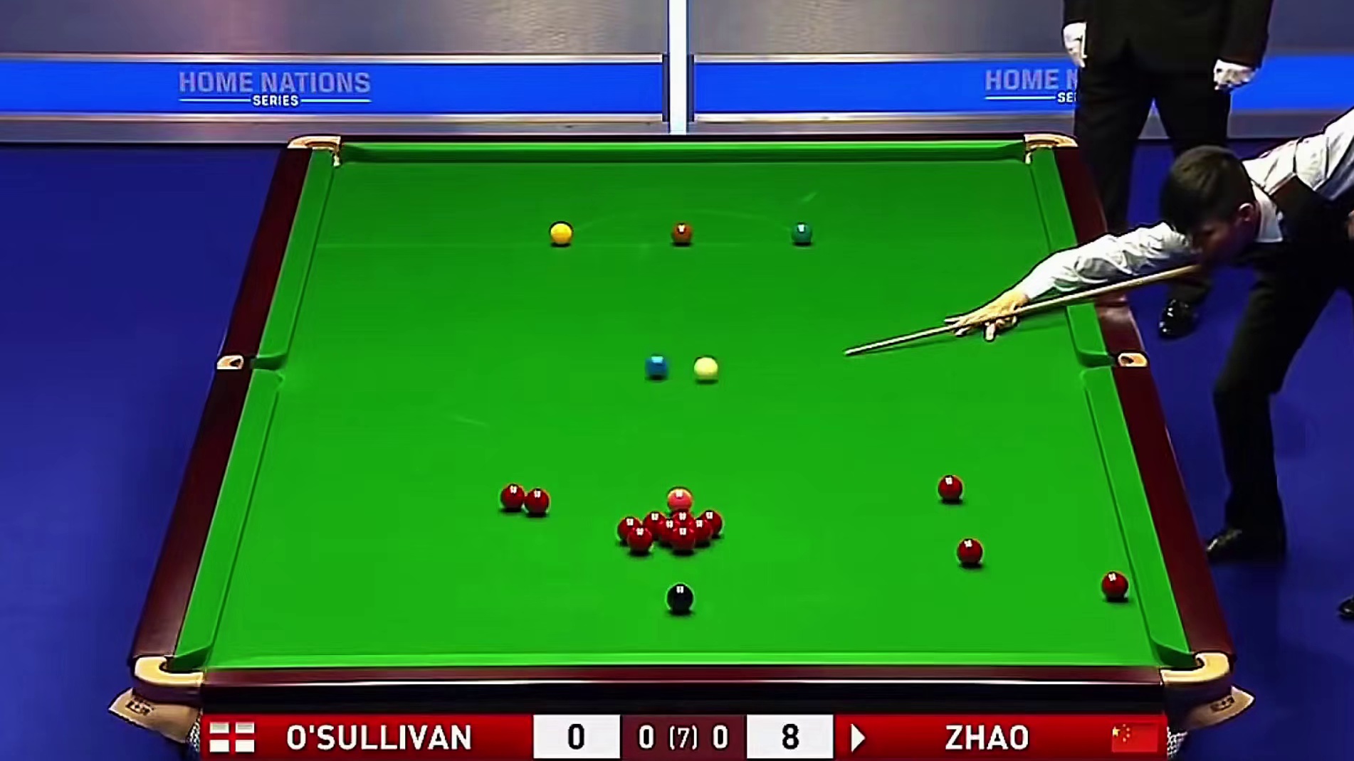 赵心童成名之战！19岁初遇奥沙利文，出手就是一杆清台