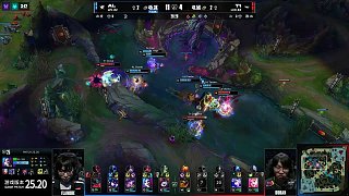 【第五局】AL大龍逼團(tuán)，T1三人阻擋，AL打出1換3