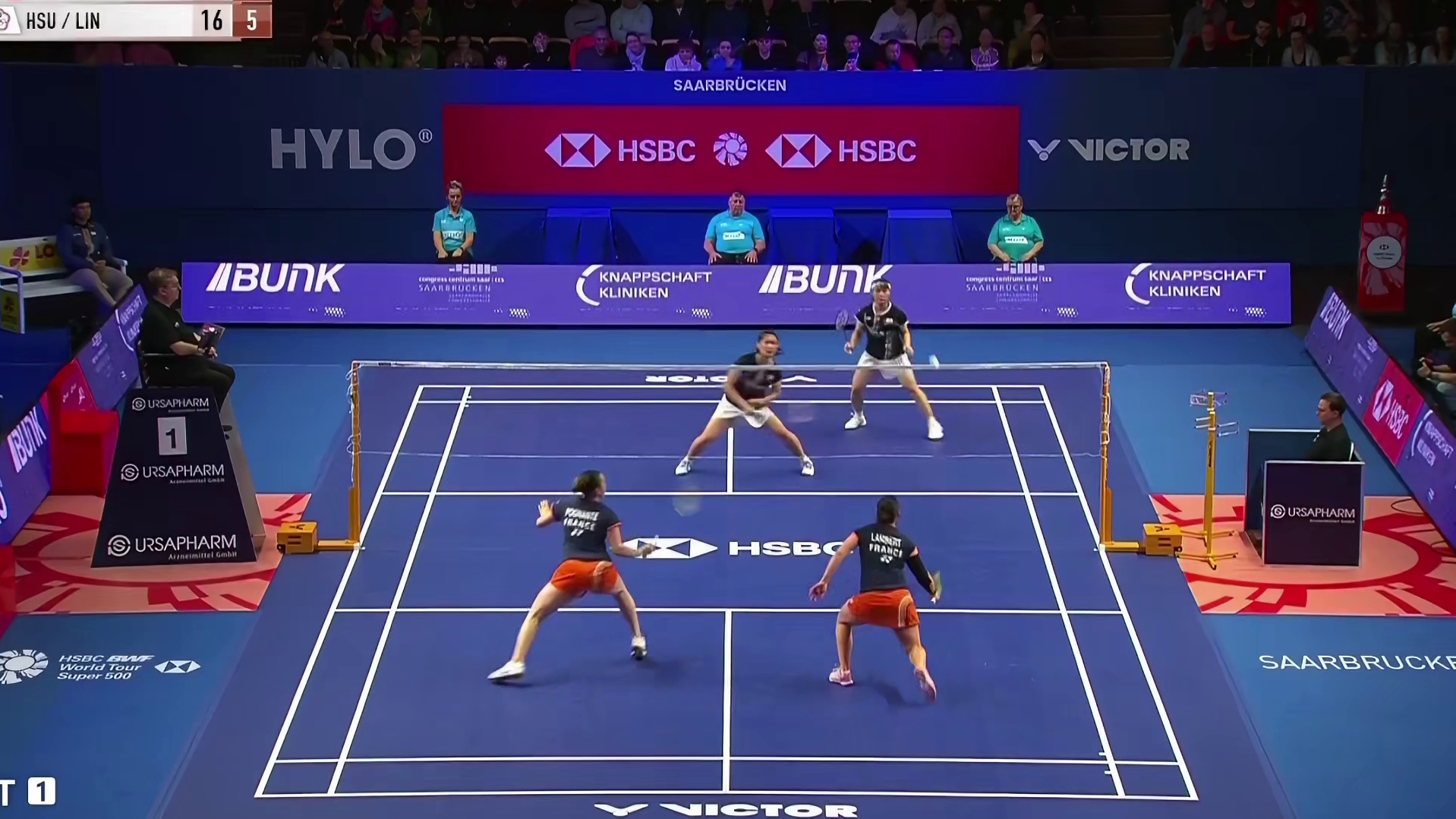 对手的犀利进攻，许林组合未能及时调整战术，在10平后连丢11分