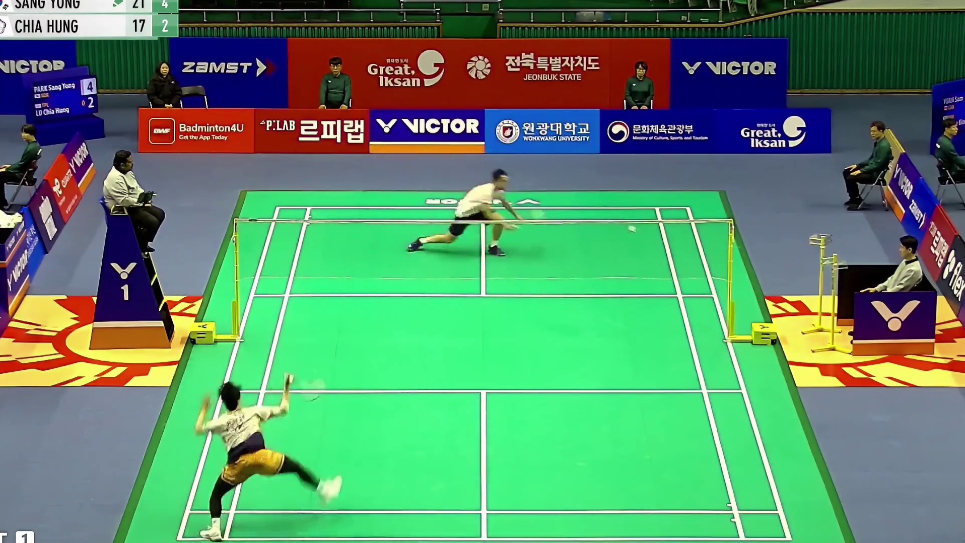 吕家弘尝试调整战术，朴相龙强大的攻防能力占据绝对主动，再下一城