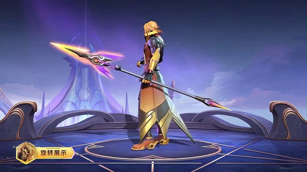 战队专属英雄皮肤炸裂上线！ 当金色战甲邂逅电竞锋芒，这位手持炫彩战矛的战