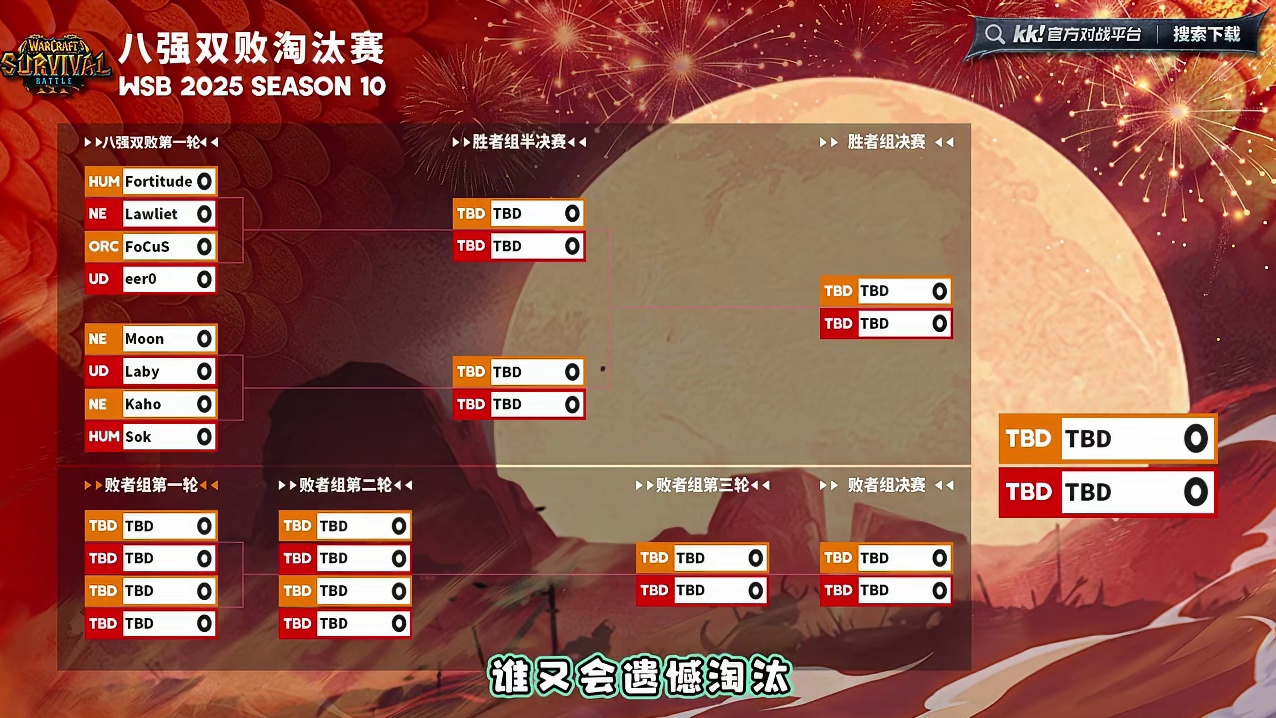 Moon，Laby，Kaho，Sok登场！ 11月6日19点直播韩国WSB魔兽争霸生存赛2025第1