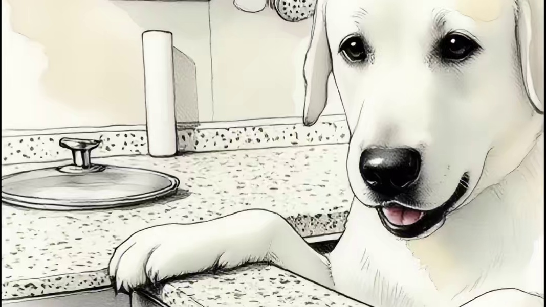 【偷吃被抓现场】
安娜：看见就当没看见！拍你的，我吃我的
#拉布拉多的理直气壮
#吃货的修养