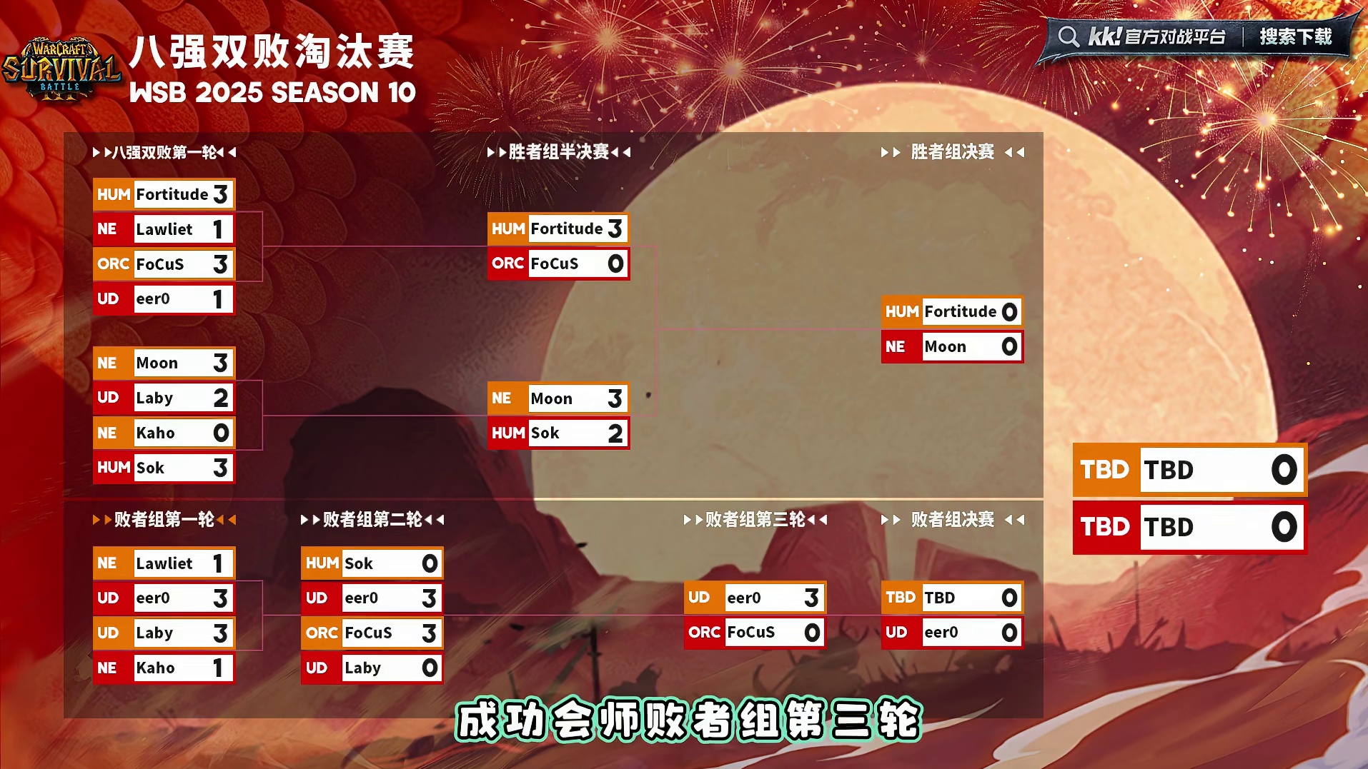 eer0闯入前3！ 11月8日韩国WSB魔兽争霸生存赛2025第10赛季淘汰赛第3天战报，BM解说！