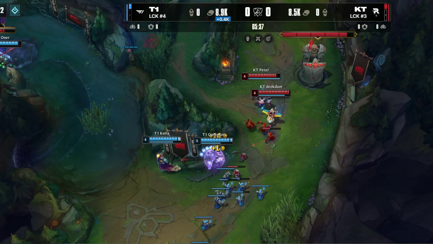 【第三局】T1拿下小龙，Bdd天女散花硬控Faker，deokdam拿下一血