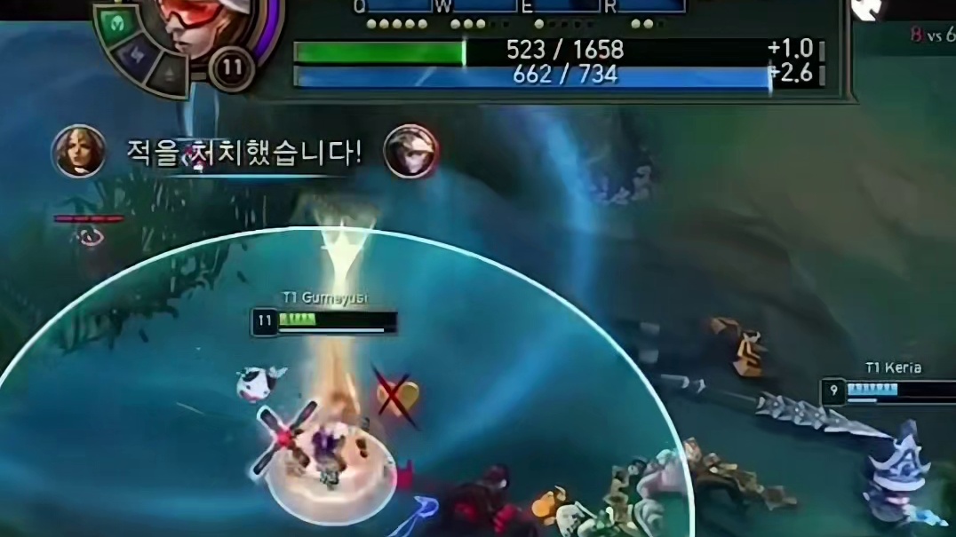 Gumayusi希维尔第一视角，这波技能全躲也太帅了