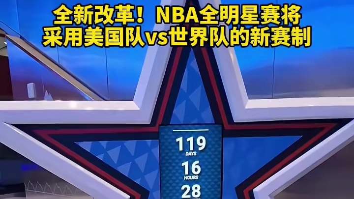 全新改革！NBA全明星赛将采用美国队vs世界队的新赛制