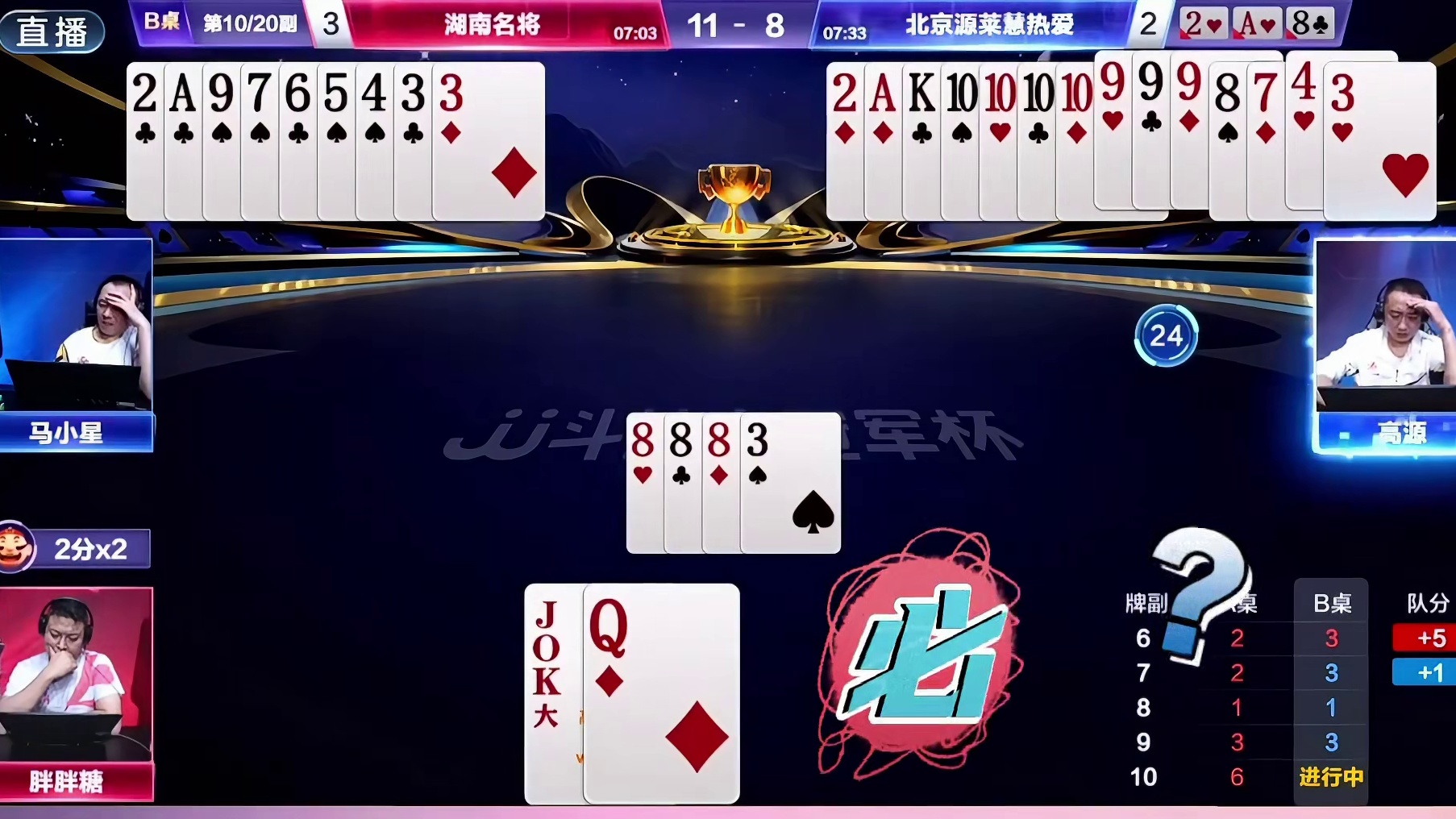 斗地主牌局揭秘：胖胖糖行牌高度，残局周旋令人惊叹农民错失良机