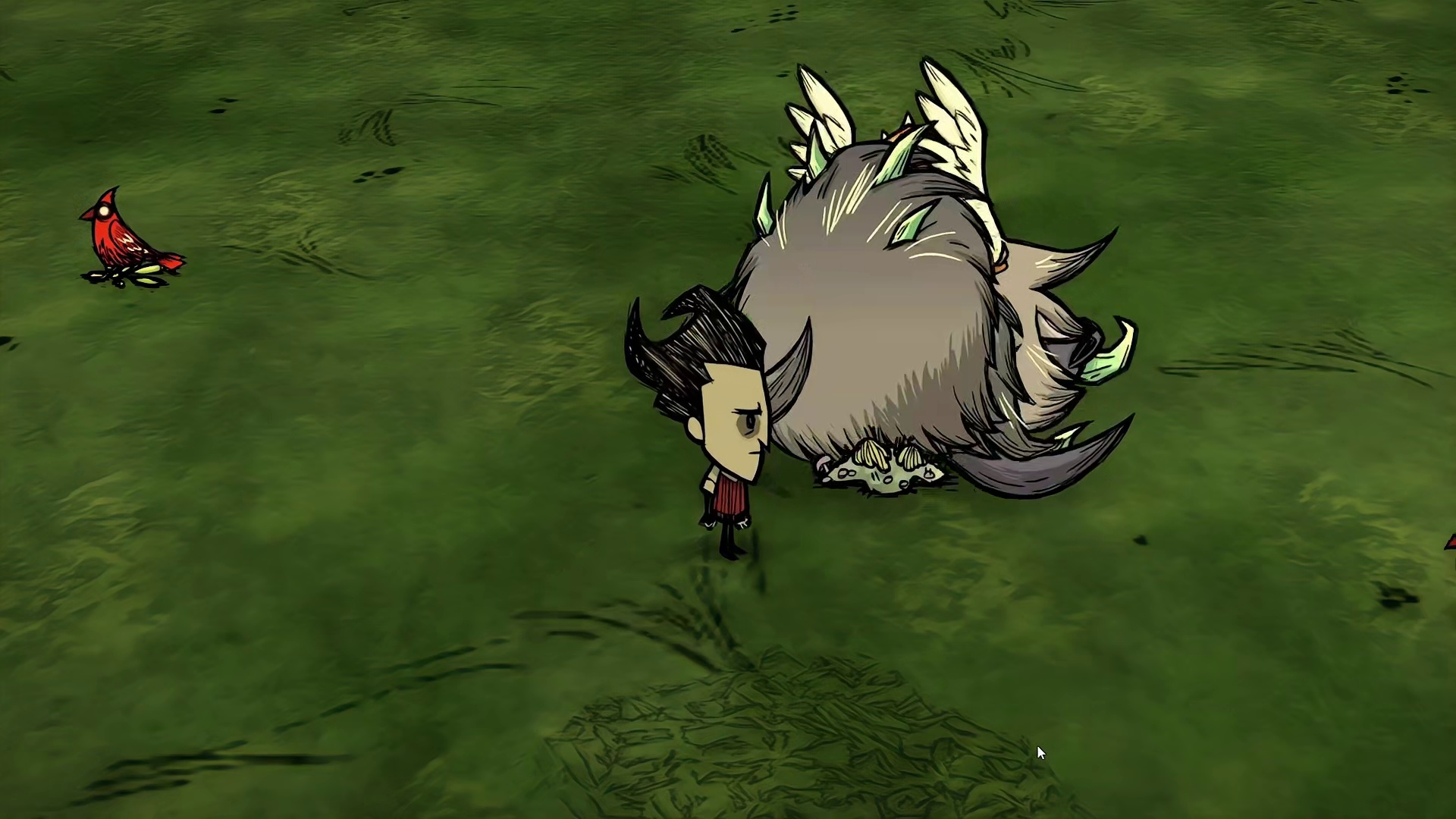 饥荒联机模组：大象和牛都骑过了，骑一只附身座狼玩玩吧 模组：霜狼模组