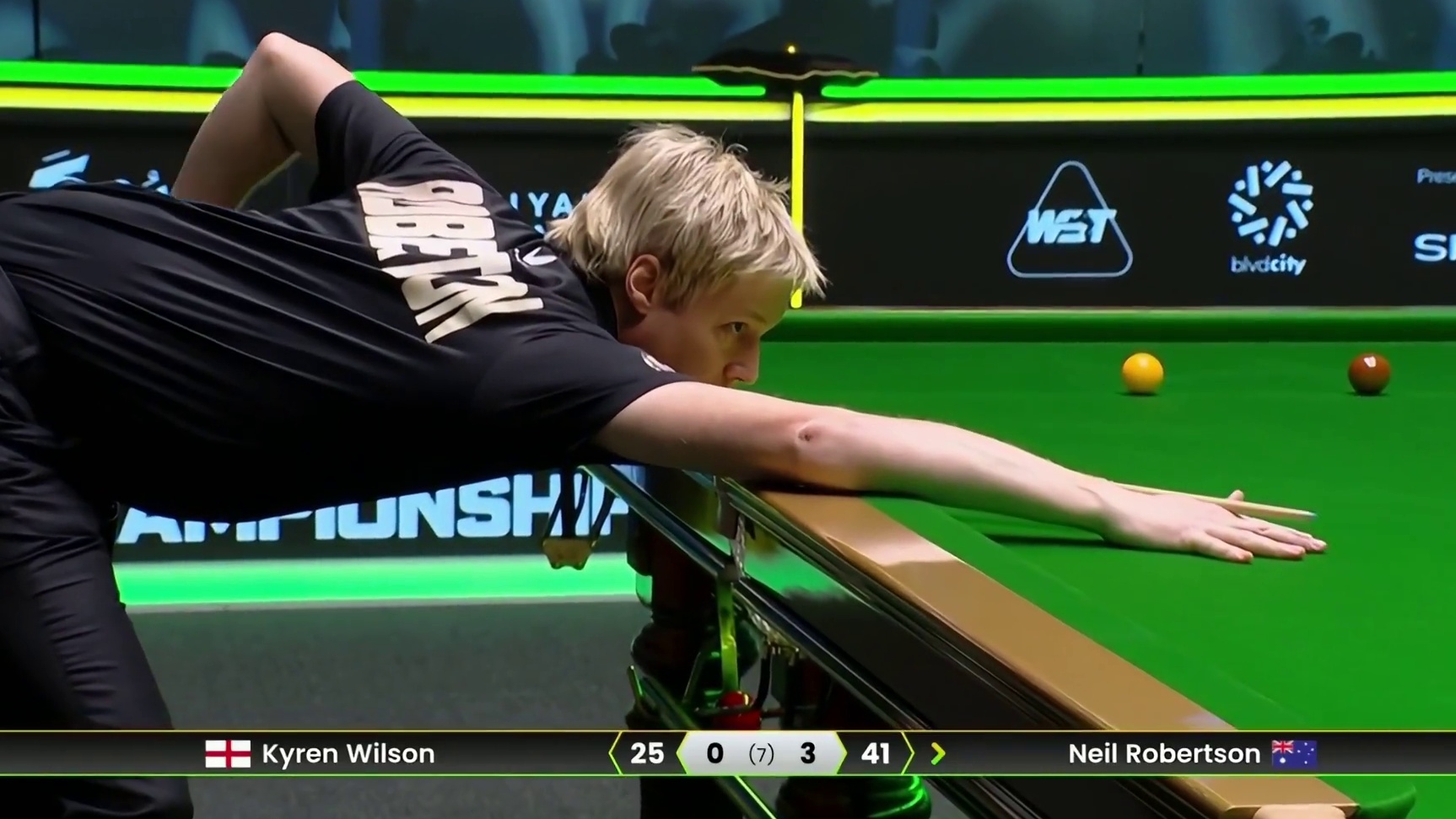 2025斯诺克利雅得锦标赛；威尔逊vs罗伯逊