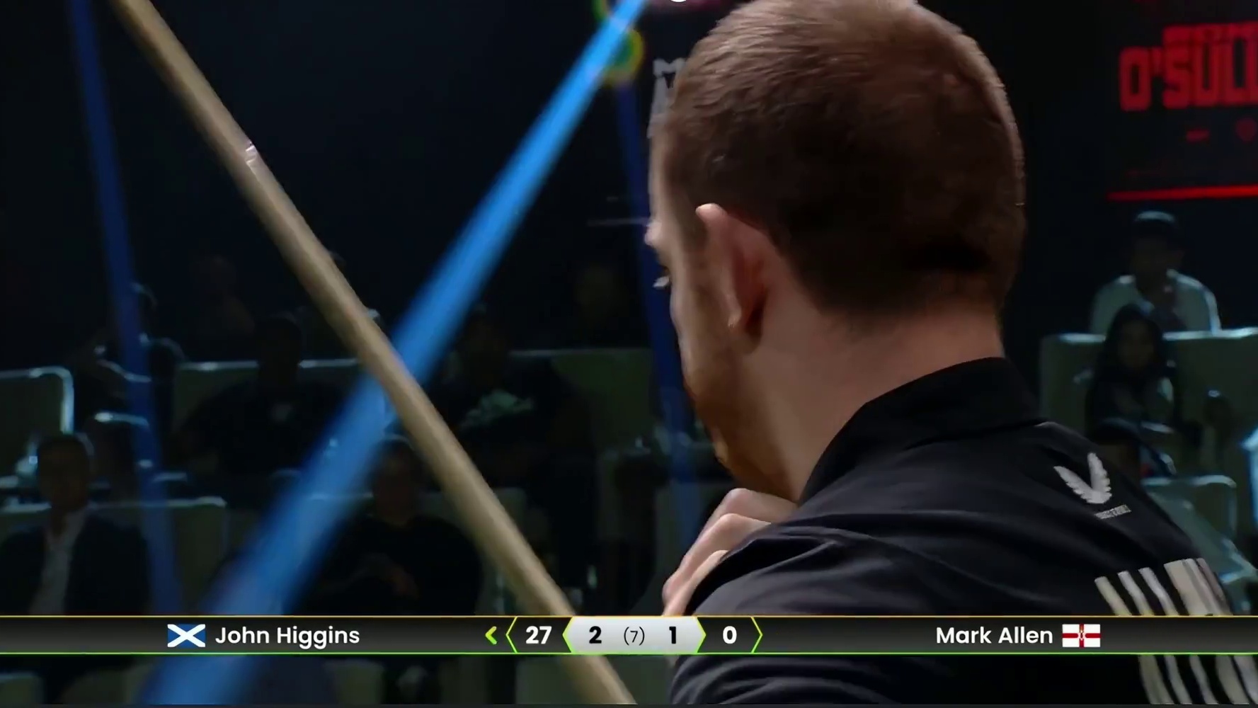 2025斯诺克利雅得锦标赛；艾伦vs希金斯