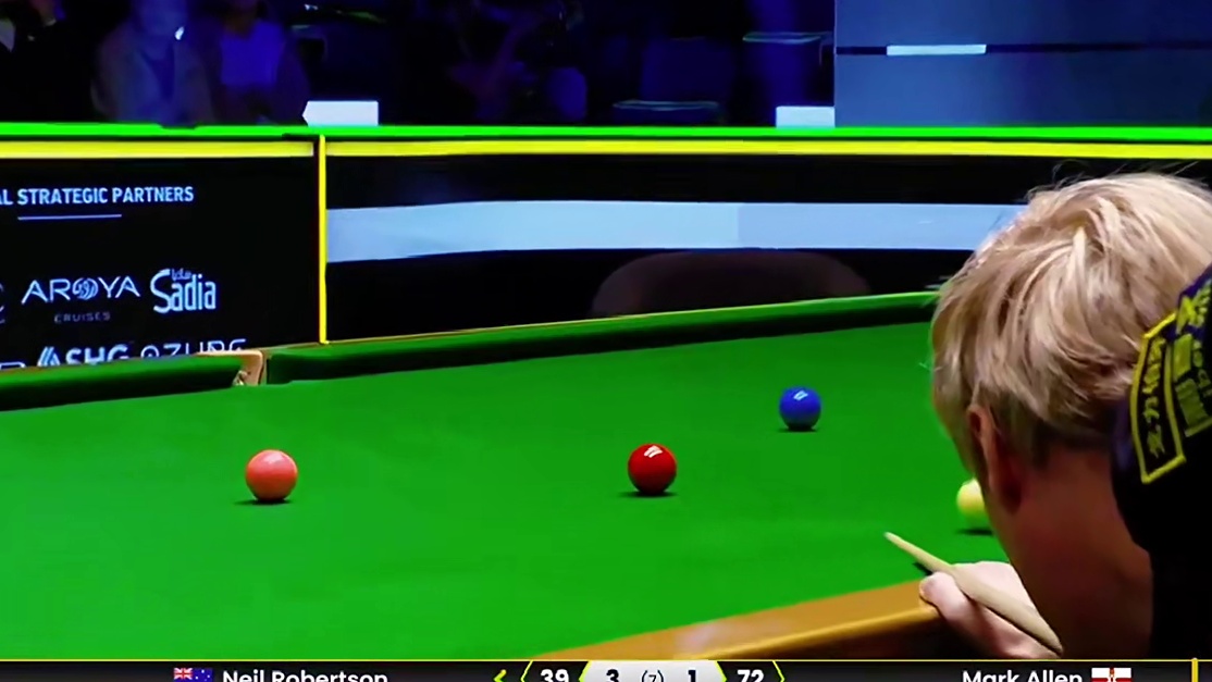 利雅得大师赛，赛点局落后72，罗伯逊73-72极限绝杀，强势晋级决赛