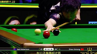 3場比賽25萬英鎊，趙心童5-2戰(zhàn)勝羅伯遜，拿到新賽季首冠