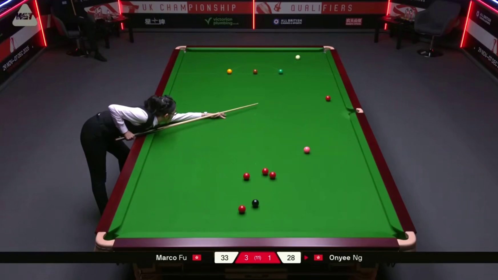 2025斯诺克英国锦标赛；傅家俊vs吴安仪