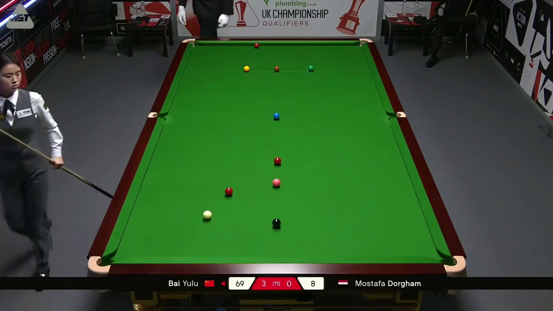 2025斯诺克英国锦标赛：白雨露vs多尔格