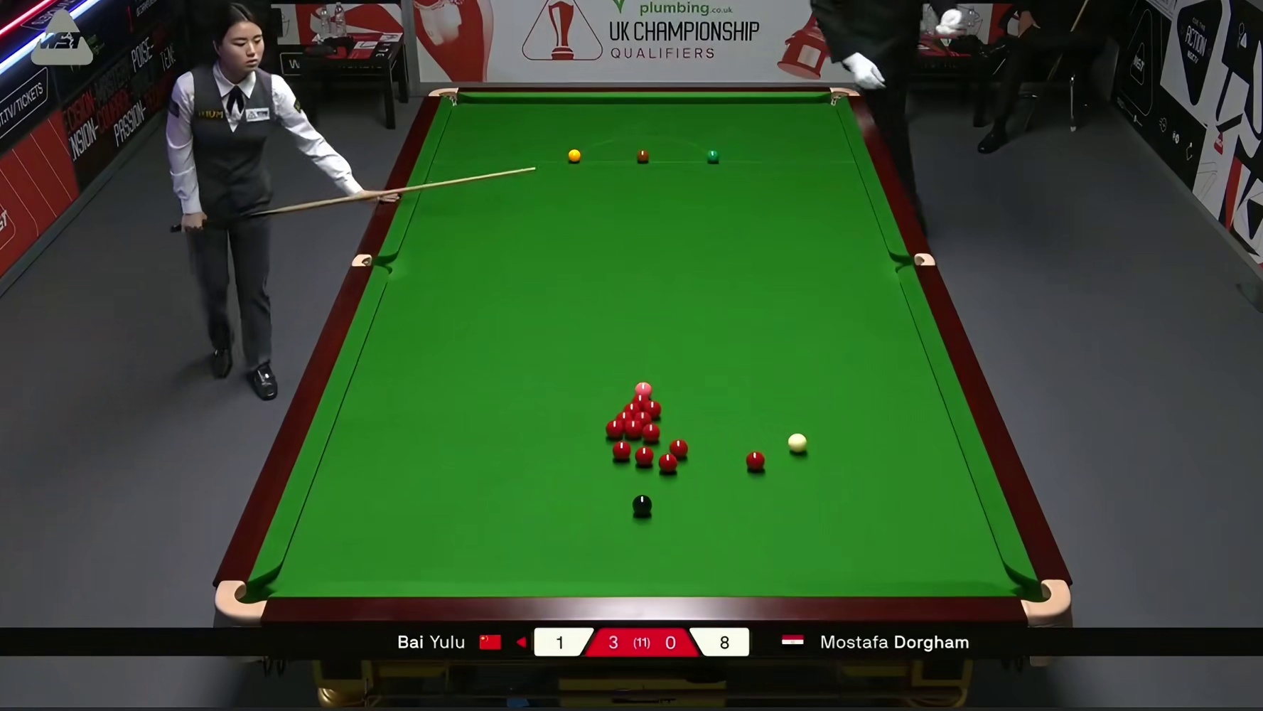 2025斯诺克英国锦标赛：白雨露vs多尔格