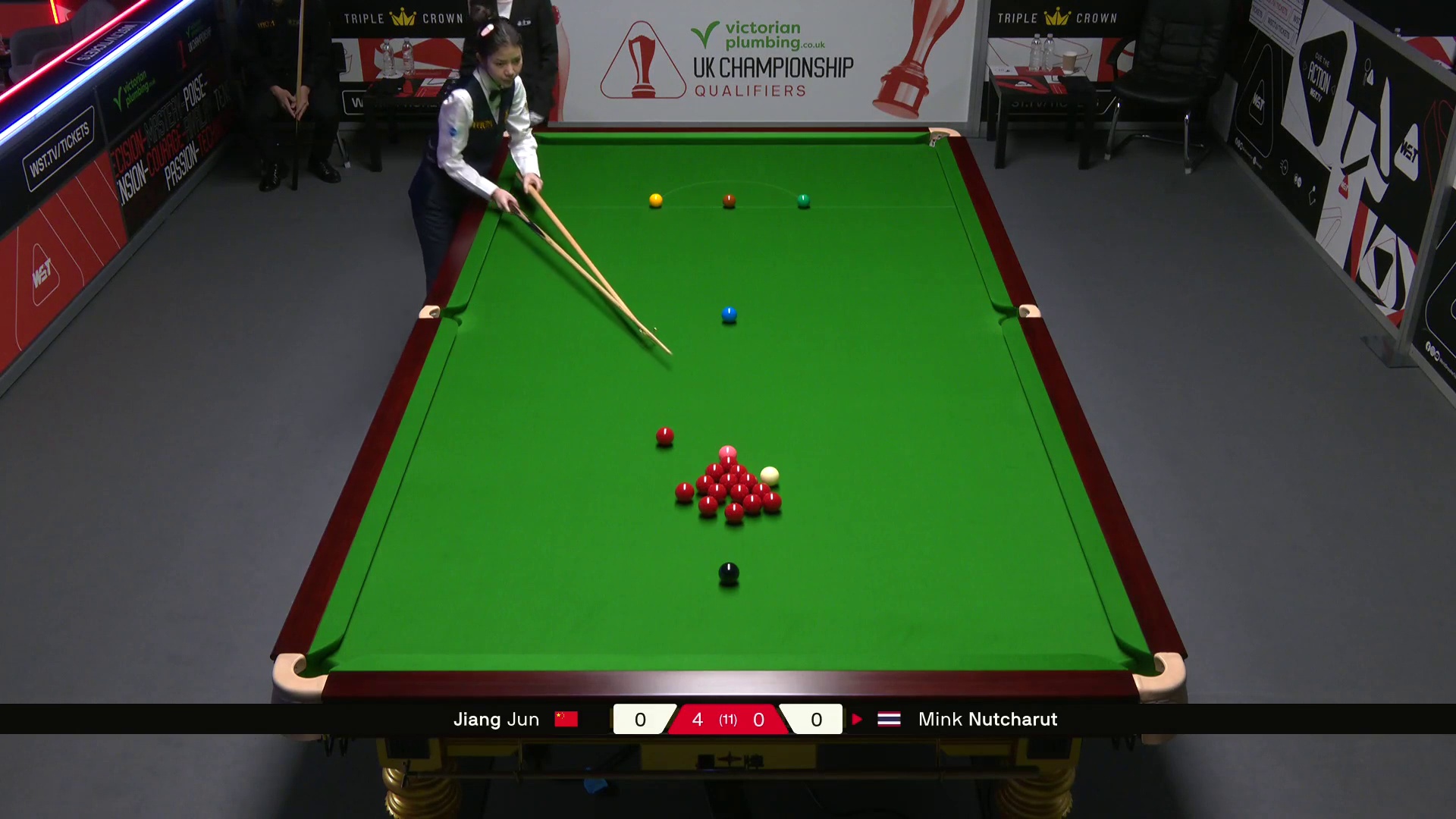 江俊VS名克·努查鲁特 2025斯诺克英锦赛资格赛 第五局