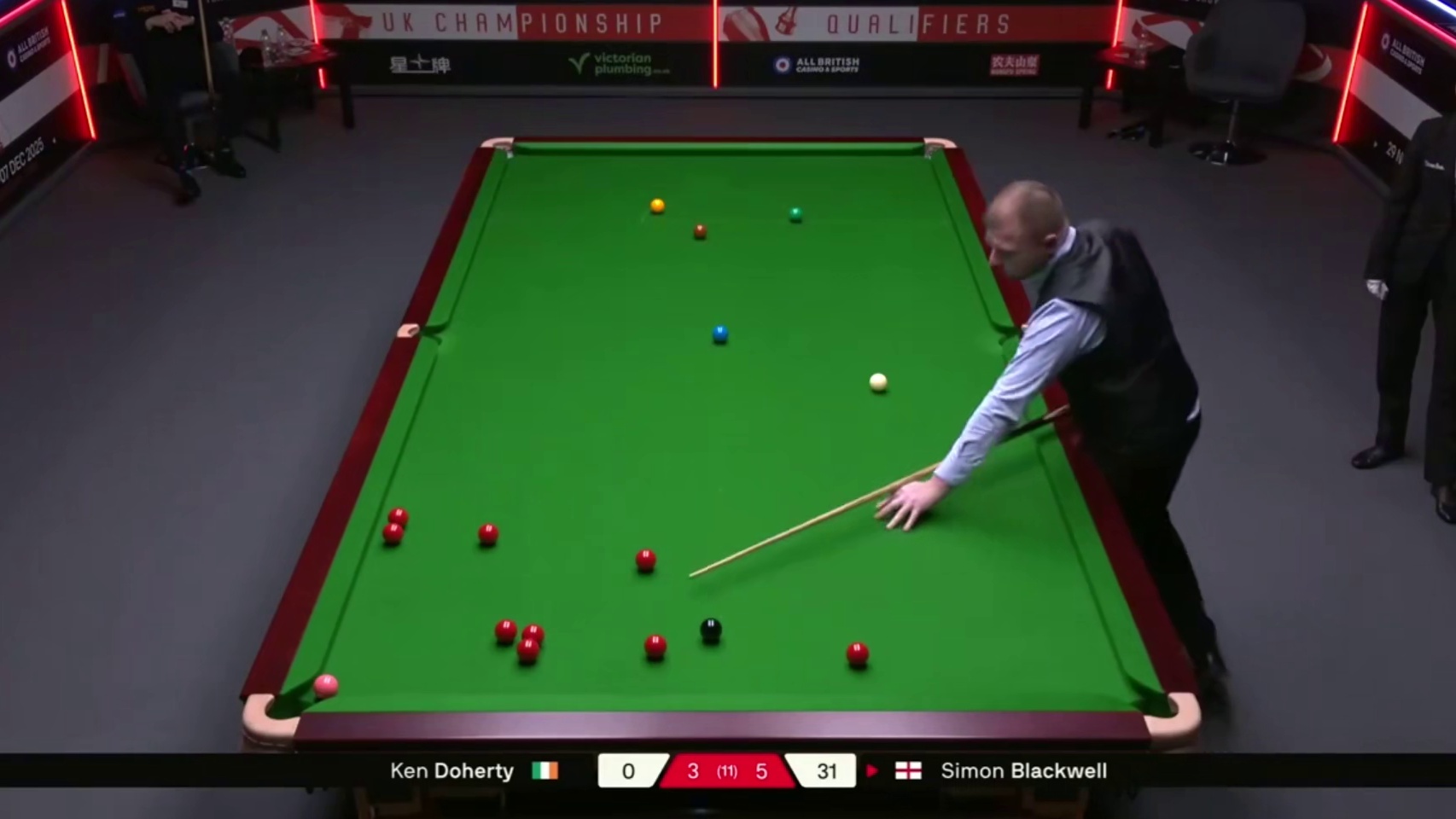 2025斯诺克英国锦标赛：达赫迪vs布莱克威