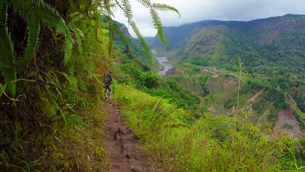 独自一人在暴雨中露营 在大自然中烹饪和放松