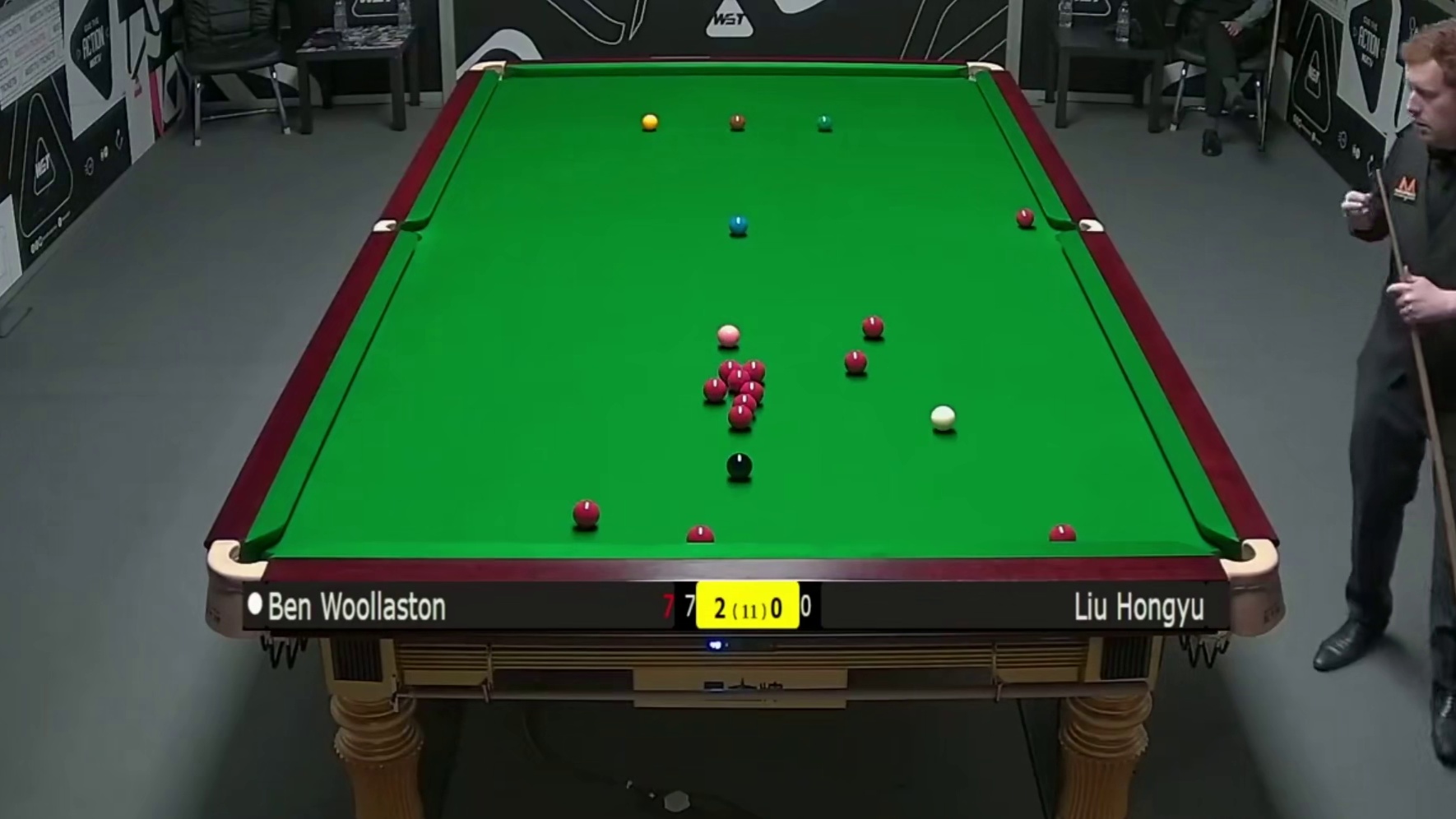 2025斯诺克英国锦标赛；刘宏宇vs沃拉斯顿