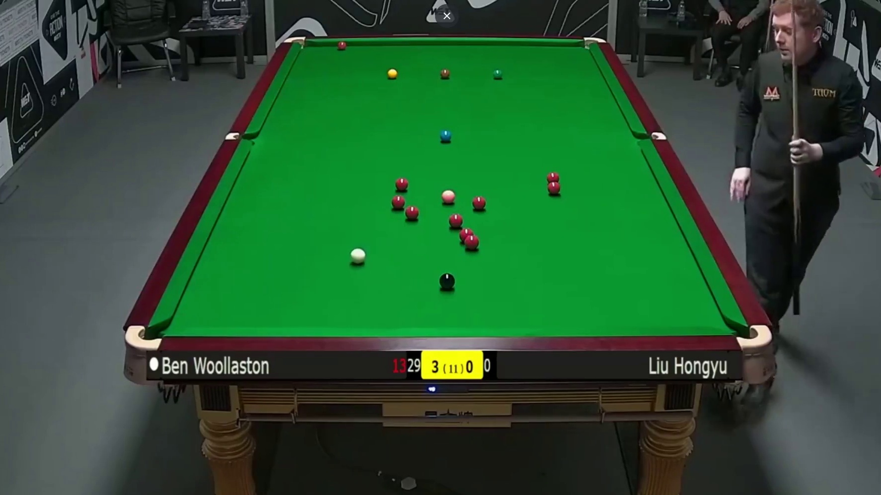 2025斯诺克英国锦标赛；刘宏宇vs沃拉斯顿