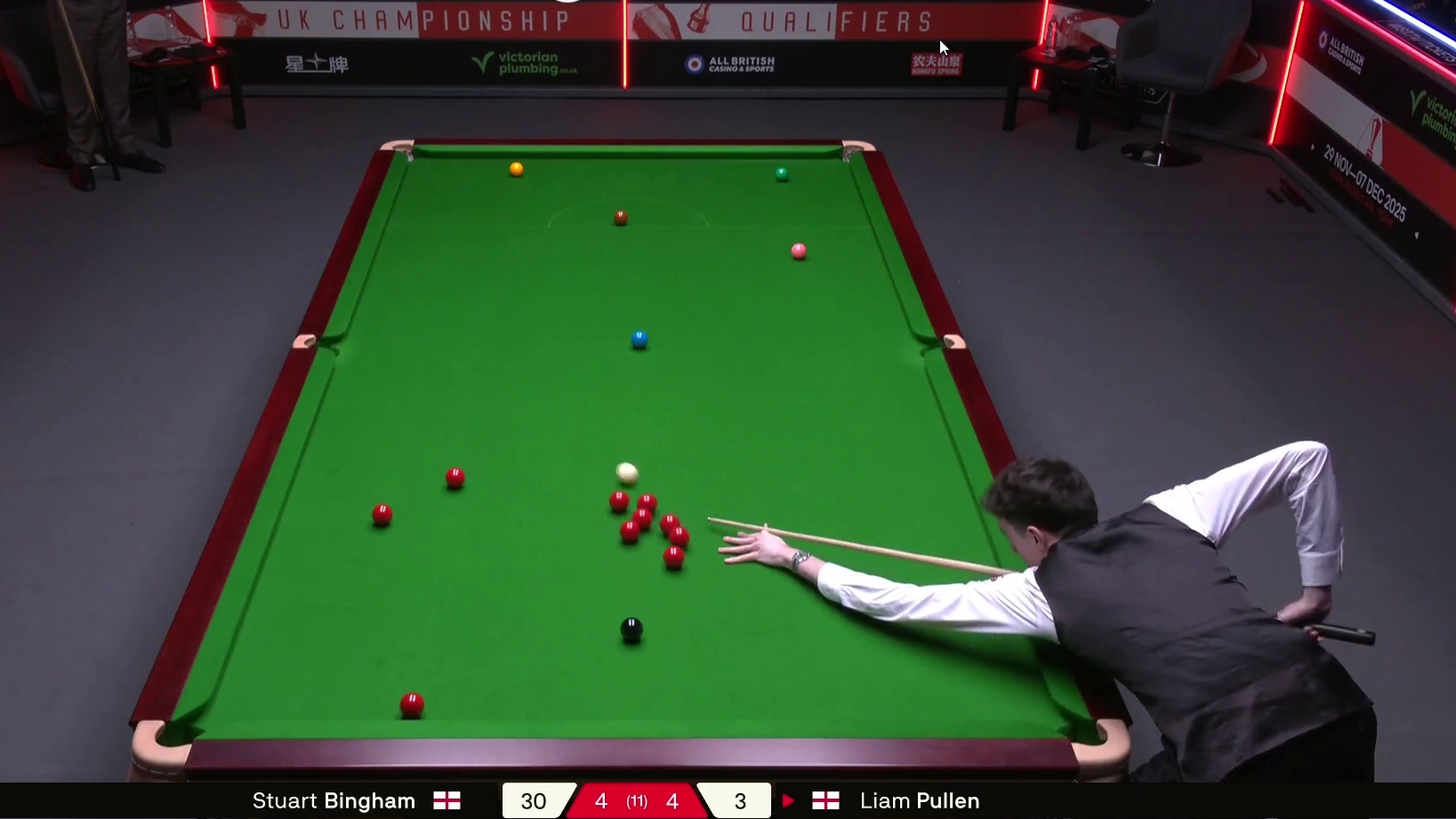 2025斯诺克英国锦标赛：宾汉姆vs普伦