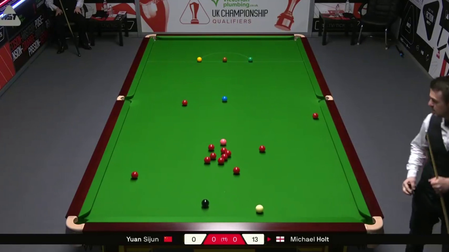 2025斯诺克英国锦标赛：袁思俊vs霍尔特