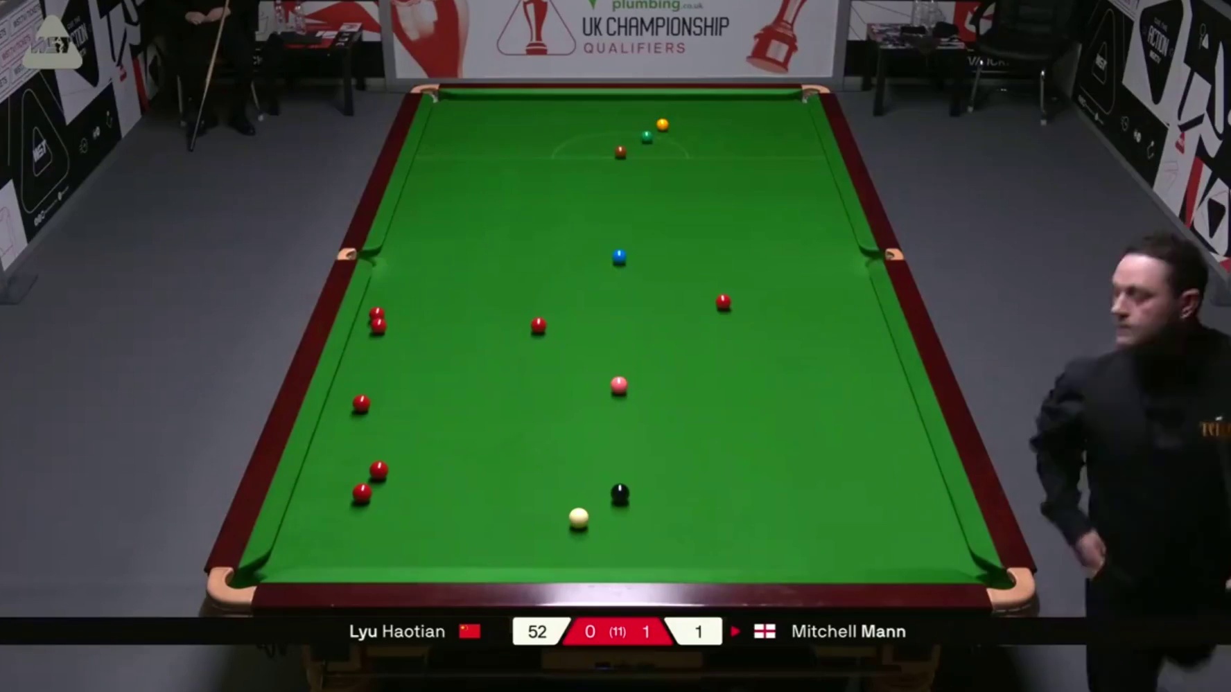 2025斯诺克英国锦标赛；曼恩vs吕昊天