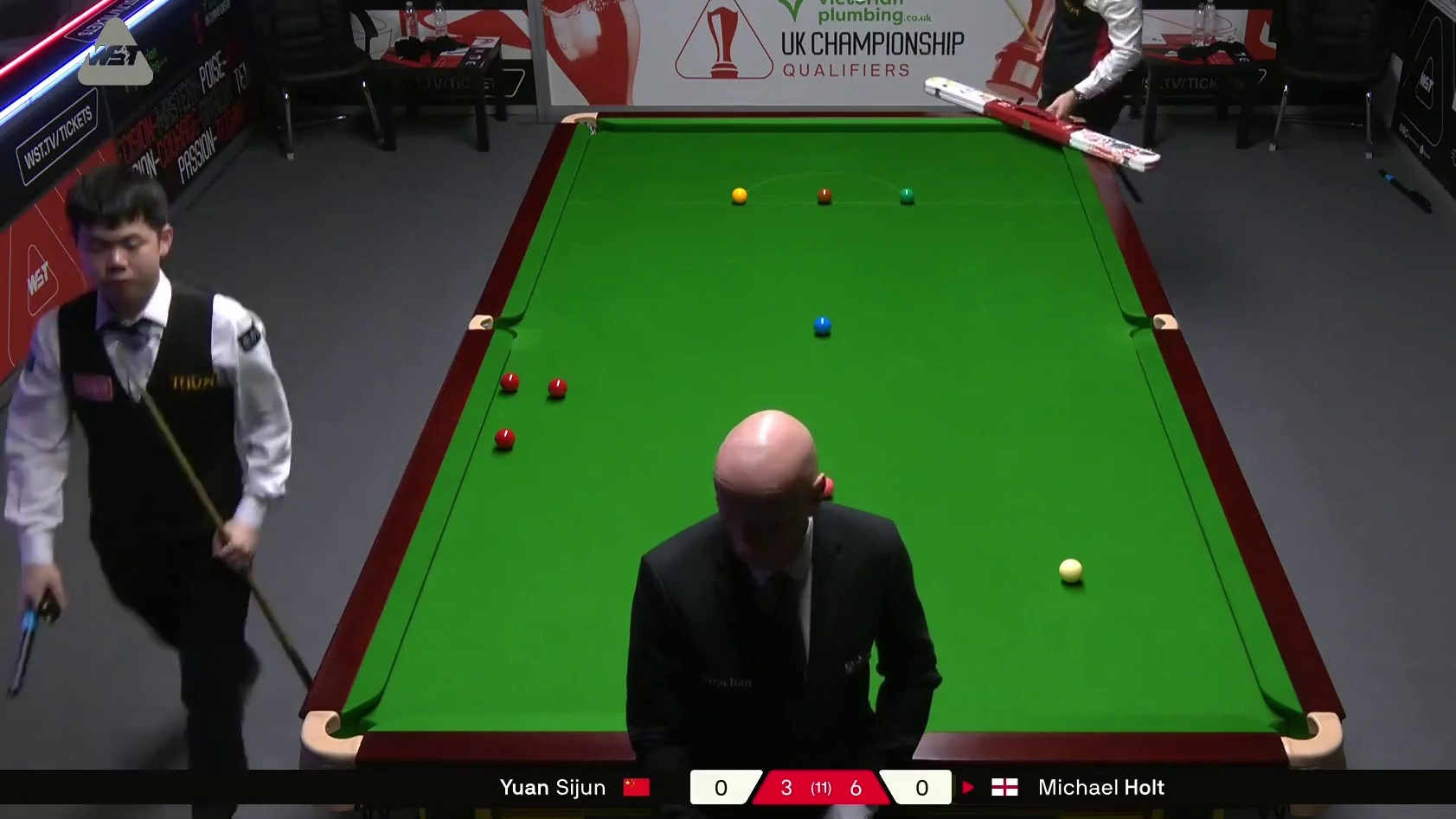 2025斯诺克英国锦标赛：袁思俊vs霍尔特