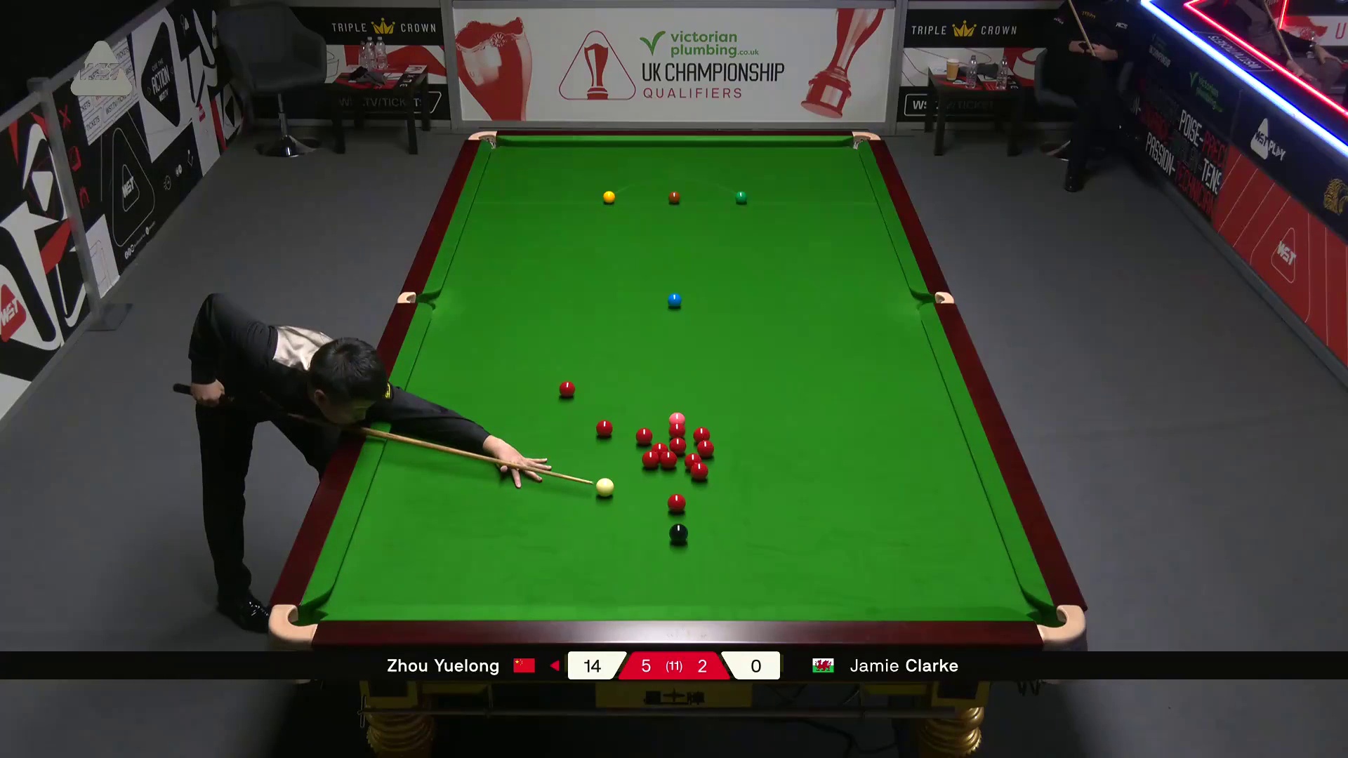 詹姆·克拉克VS周跃龙 2025斯诺克英国锦标赛资格赛 第八局