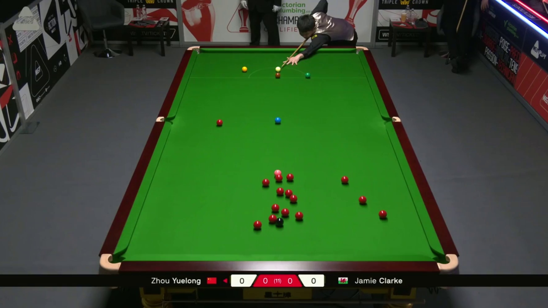 2025斯诺克英国锦标赛：克拉克vs周跃龙