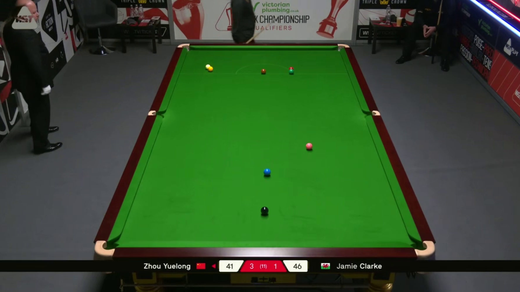 2025斯诺克英国锦标赛：克拉克vs周跃龙