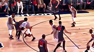 字母哥隔扣庫里 第三次庫里直接趴下 太搞笑了