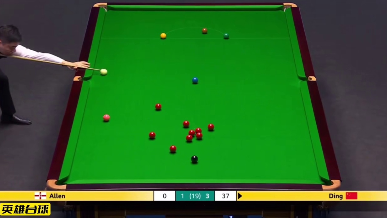 英锦赛丁俊晖霸气上手，全程细腻控球仅炸一次球堆，狂轰清台破百135！
