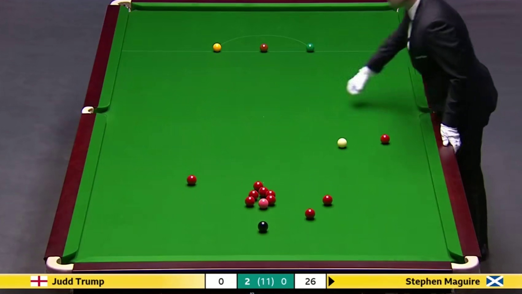 2025斯诺克英国锦标赛：特鲁姆普vs马奎尔