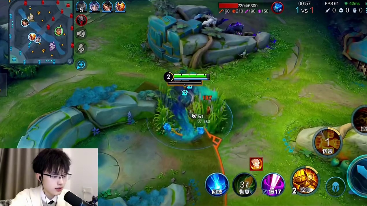 一个二技能就是程咬金大招，只有肉达摩能做到 (1)