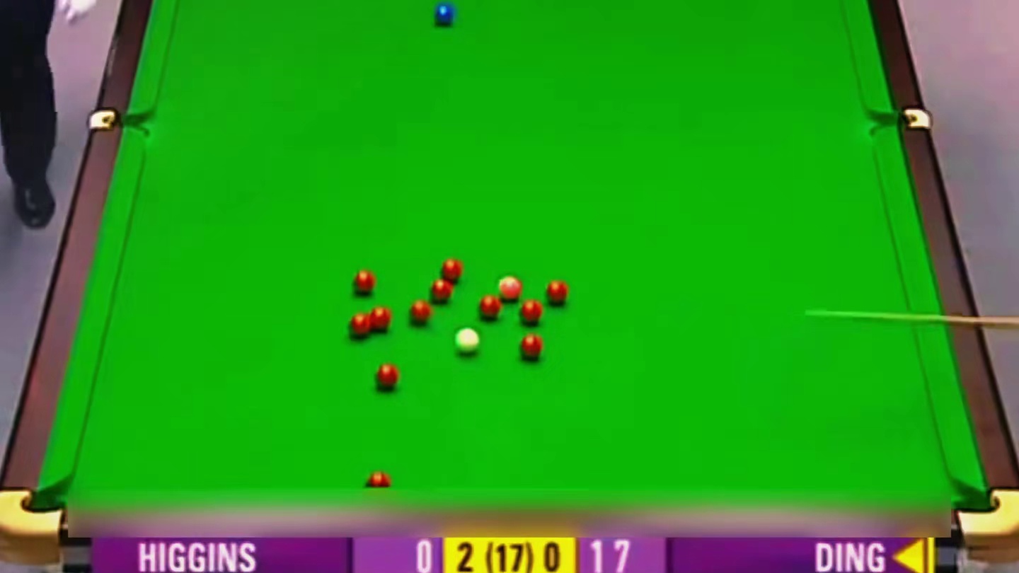 这是丁俊晖打出的第二杆147分， 也是他所有147分中击球最