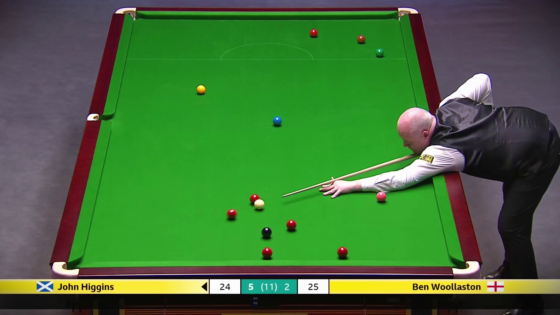 2025斯诺克英锦赛：希金斯6-2战胜沃拉斯顿晋级16强