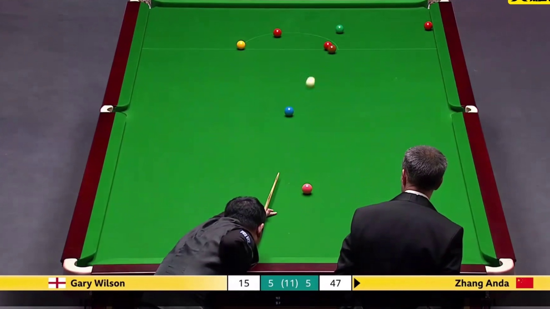 最新比赛，5:5决胜局张安达连续狂飙准度，直接把对手打麻了，连赢三局6:5逆转绝杀加里威尔逊！#斯诺