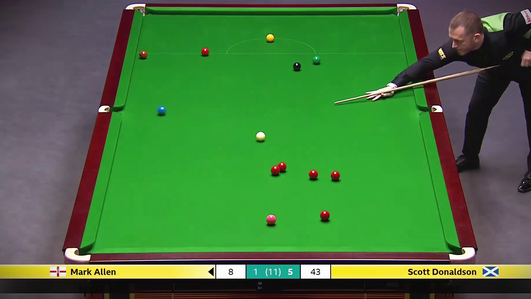 2025斯诺克英锦赛：唐纳森6-1战胜艾伦晋级16强