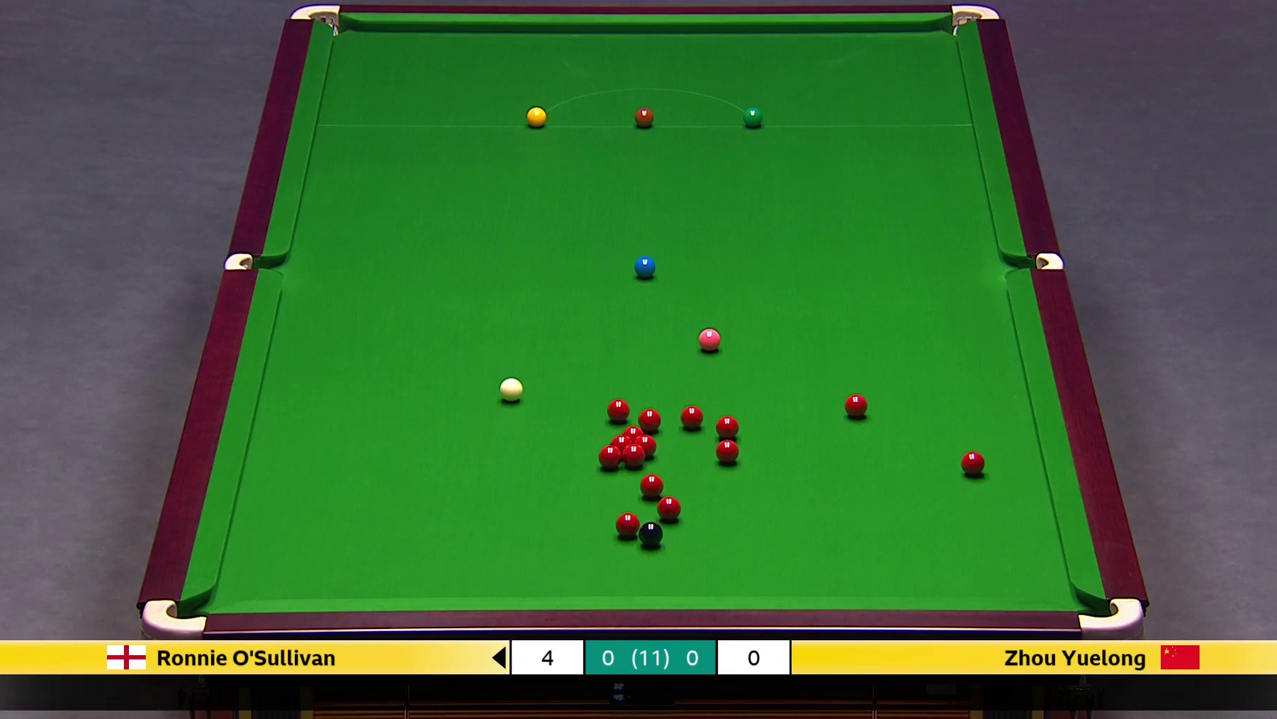 罗尼·奥沙利文VS周跃龙 2025斯诺克英国锦标赛正赛 第一局