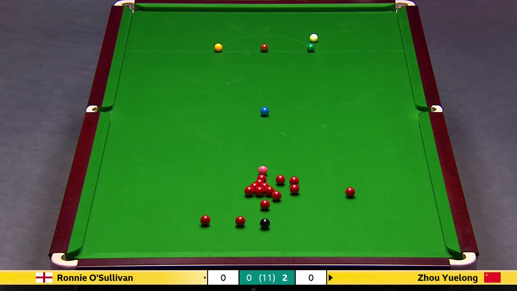 罗尼·奥沙利文VS周跃龙 2025斯诺克英国锦标赛正赛 第三局