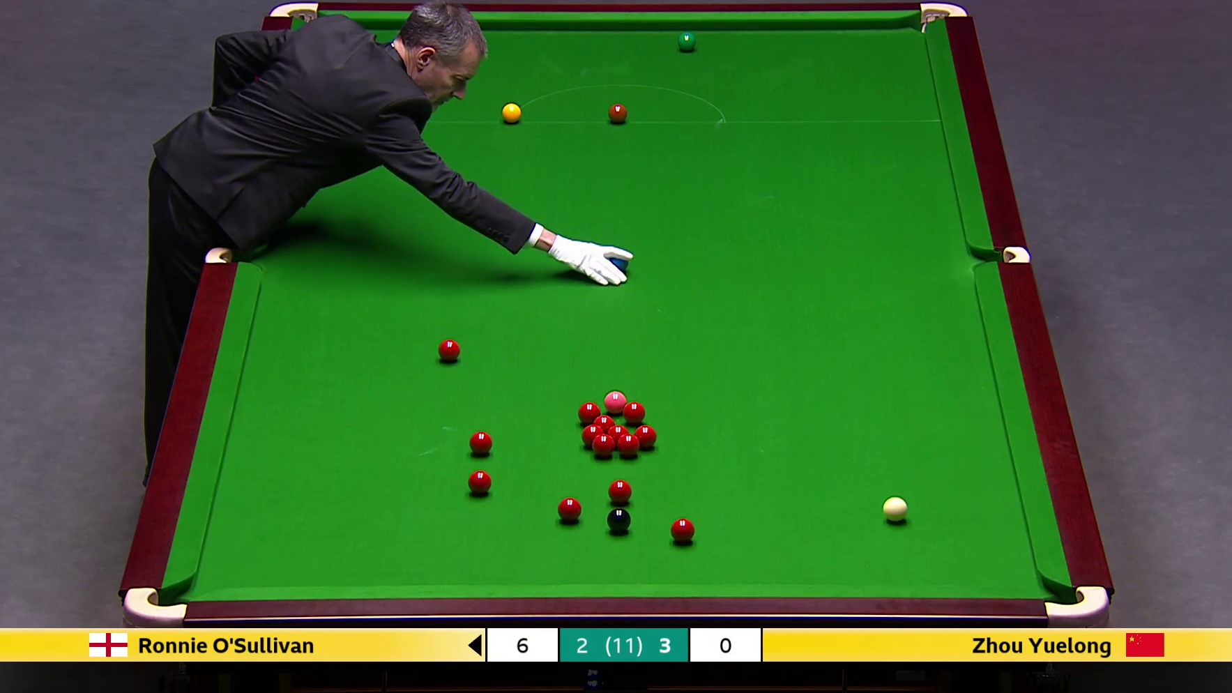 罗尼·奥沙利文VS周跃龙 2025斯诺克英国锦标赛正赛 第六局