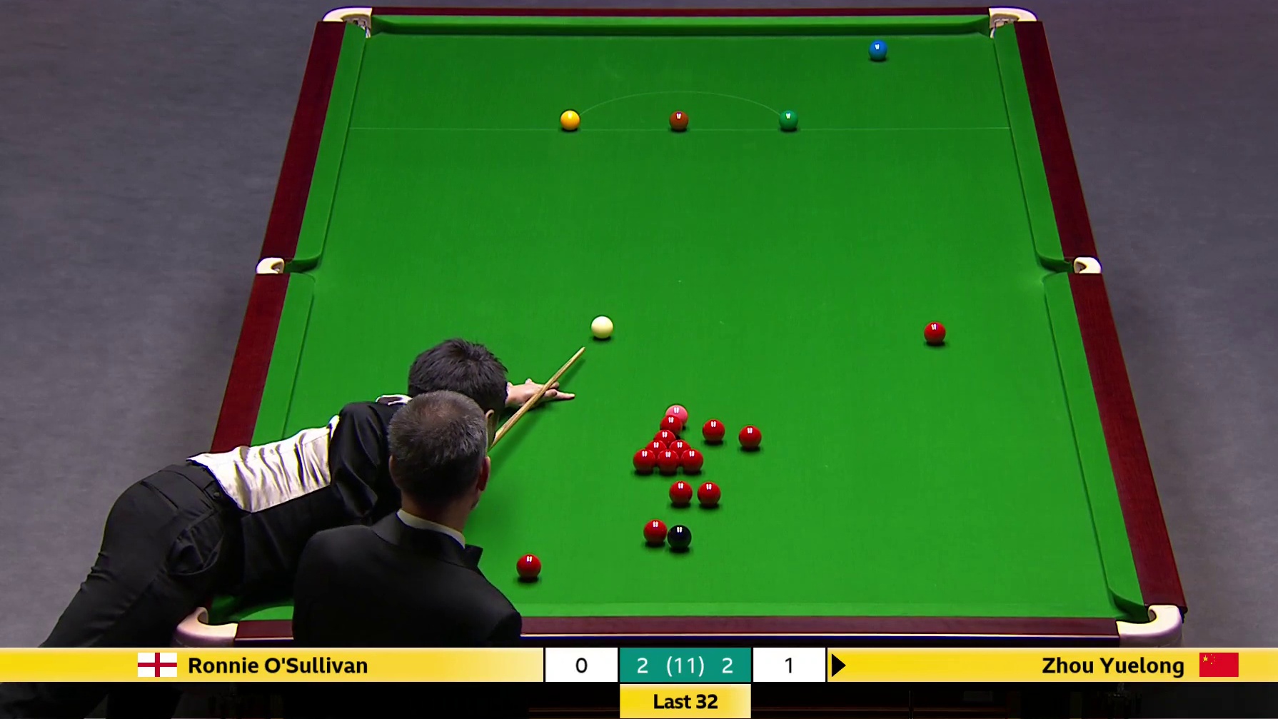 罗尼·奥沙利文VS周跃龙 2025斯诺克英国锦标赛正赛 第五局