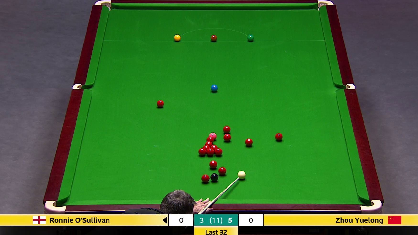 罗尼·奥沙利文VS周跃龙 2025斯诺克英国锦标赛正赛 第九局
