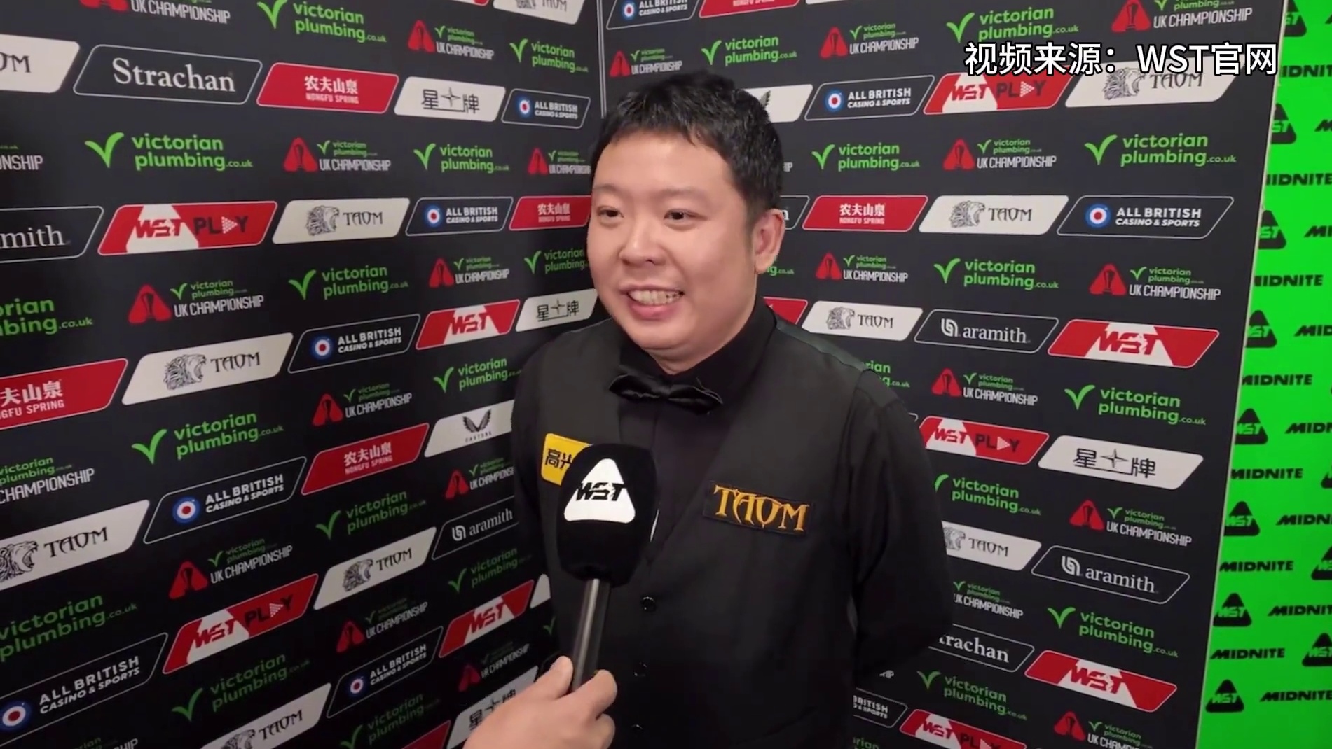 2025斯诺克英锦赛首轮，张安达6:5逆转加里·威尔逊，晋级十六强，次轮对阵赵心童，张安达称希望能与