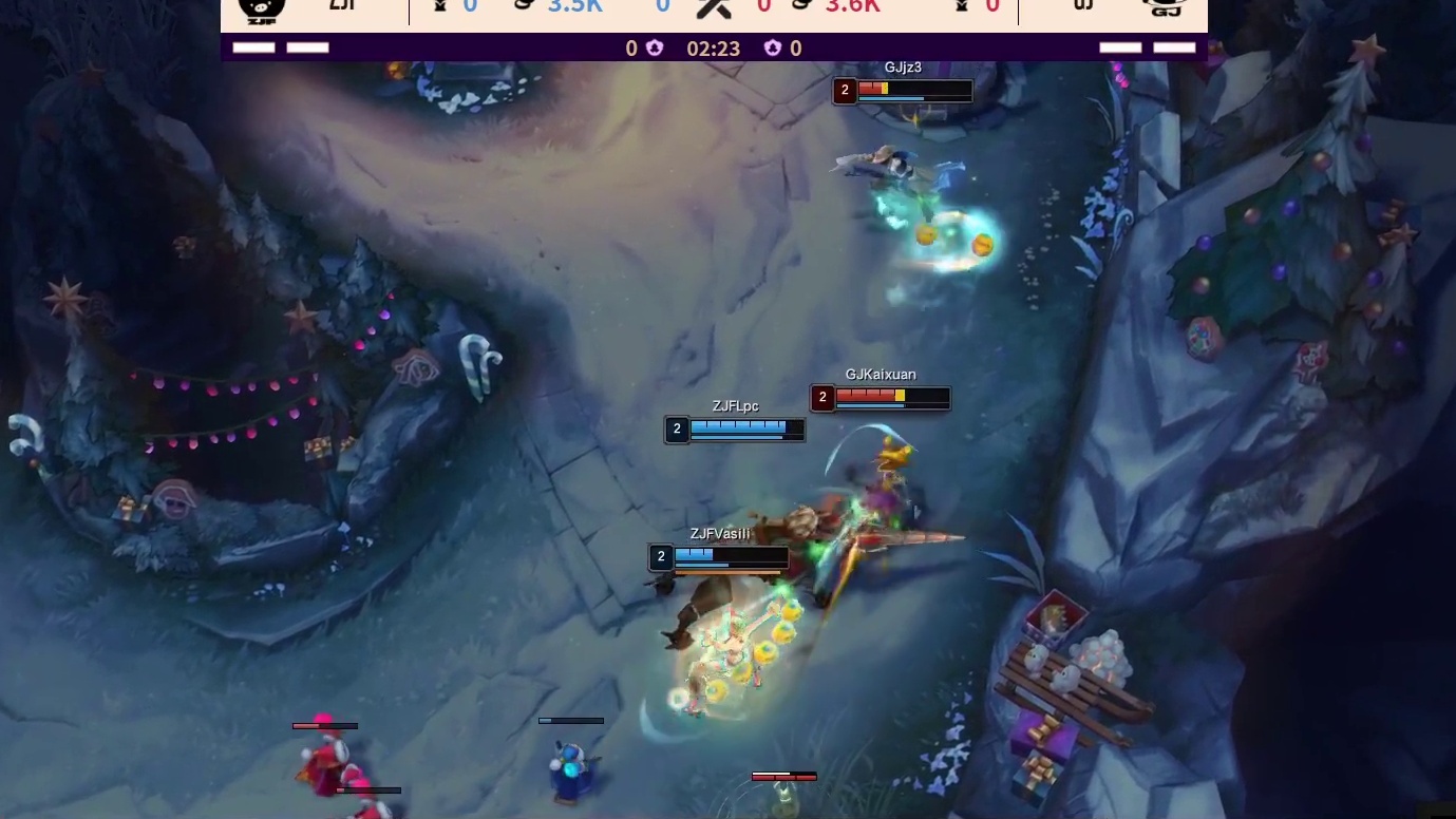 【第一局】ZJF下路双人组完成线杀，打出1换2