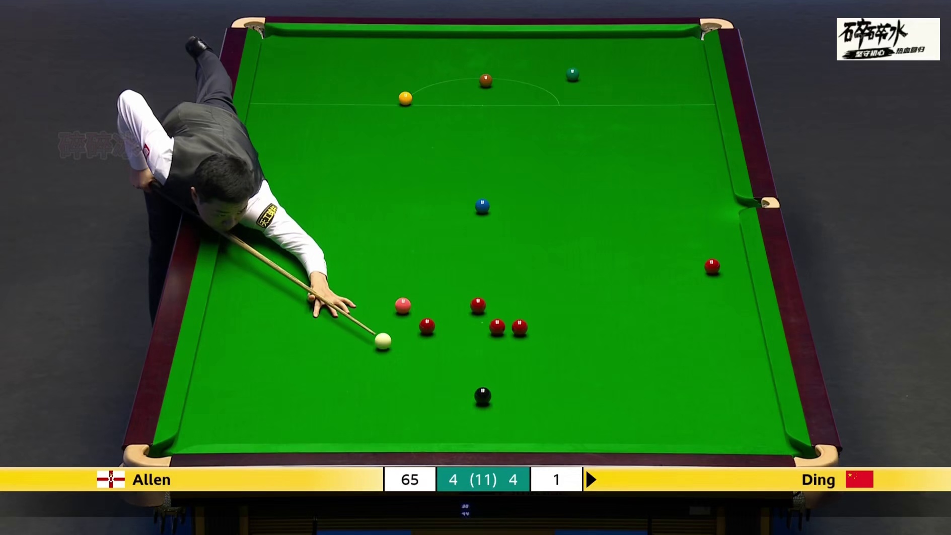 落后65台面75，丁俊晖表现单局清台逆转，这球打的也太帅了！