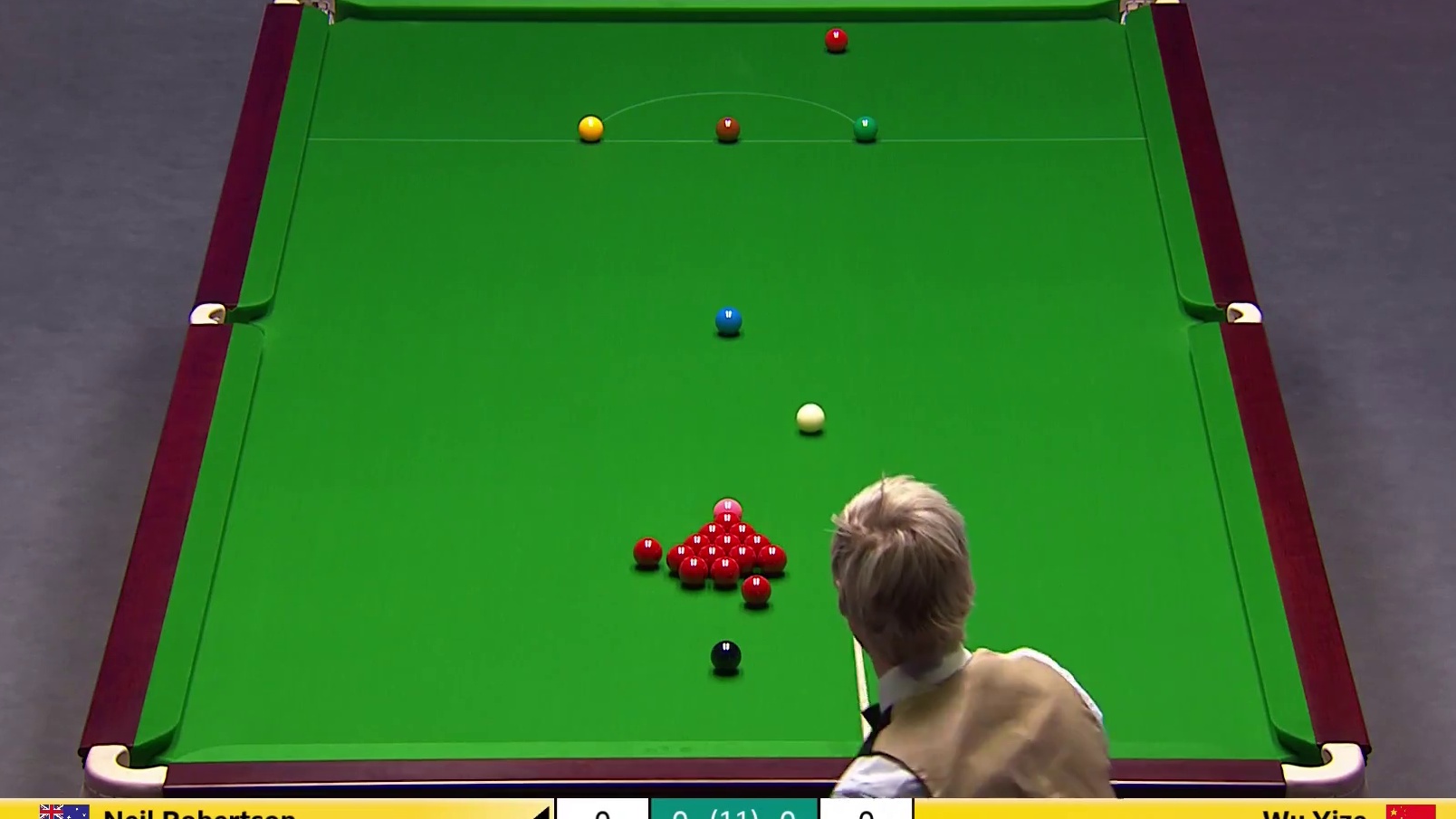 2025斯诺克英锦赛，16进8,吴宜泽1-0罗伯逊霸气开么红