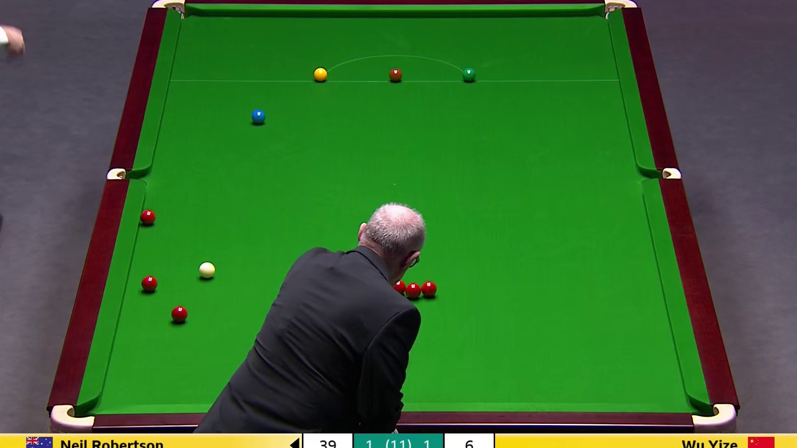 2025斯诺克英锦赛，16进8,吴宜泽VS罗伯逊，